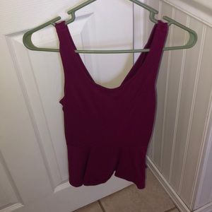 purple shirt with criss cross back